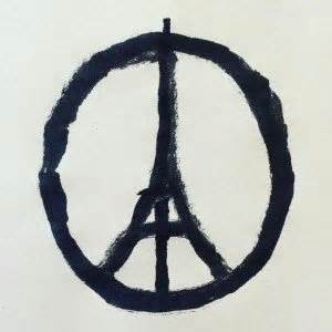 After the terrorist attacks at various 
locations in Paris on November 13, this 
image went viral on social media. The 
design represents sympathy for the 
victims.  