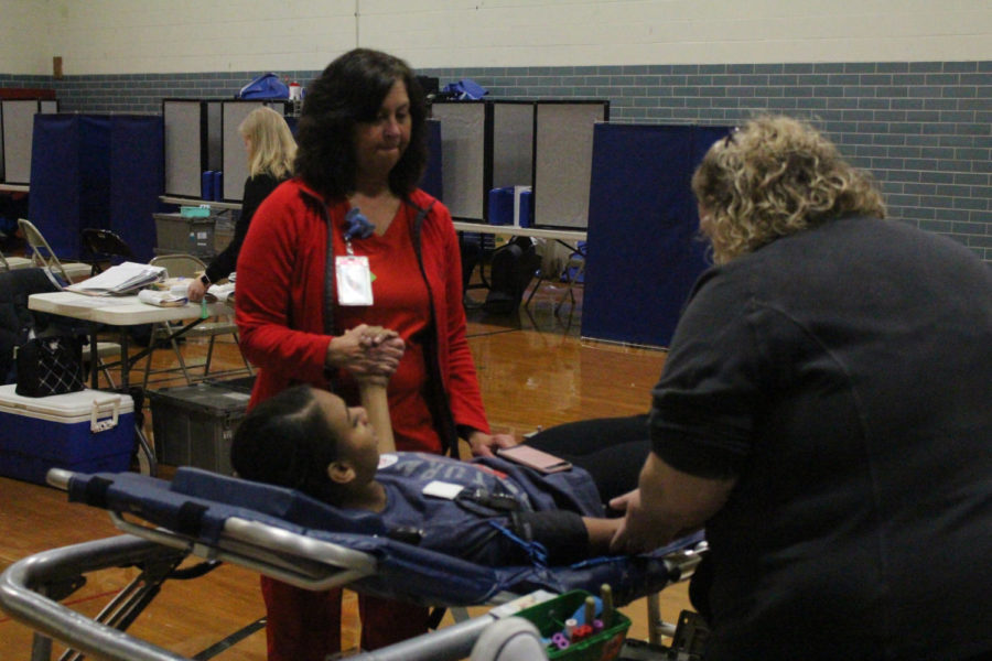 Jayla Pruitt-Switzer gives blood at last years Blood Drive. 