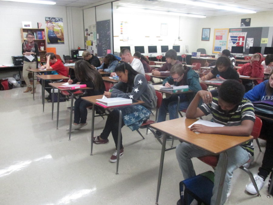 Students working in Mrs. Parido class. WCHS, senior’s, struggle with the changes of the examption policy. 